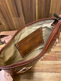 Catchfly Mini Shoulder Bag - Tan With Aztec