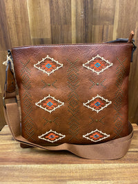Catchfly Shoulder Bag - Tan With Aztec