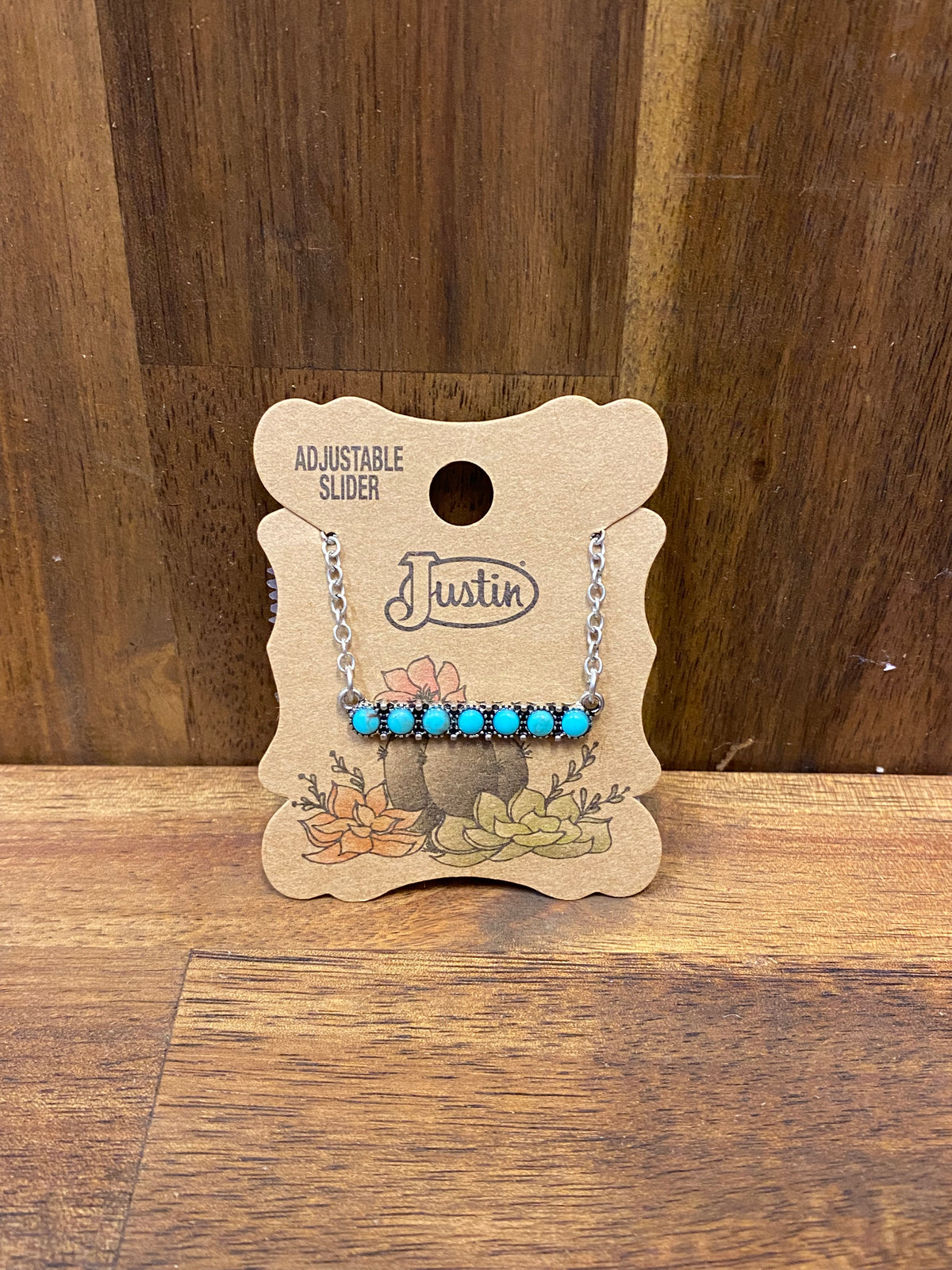 Western Necklace - Turquoise Stone Bar Pendant