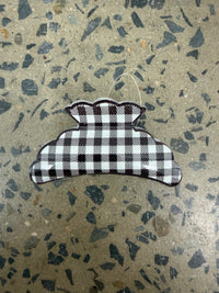 Gingham Claw Clip - Black