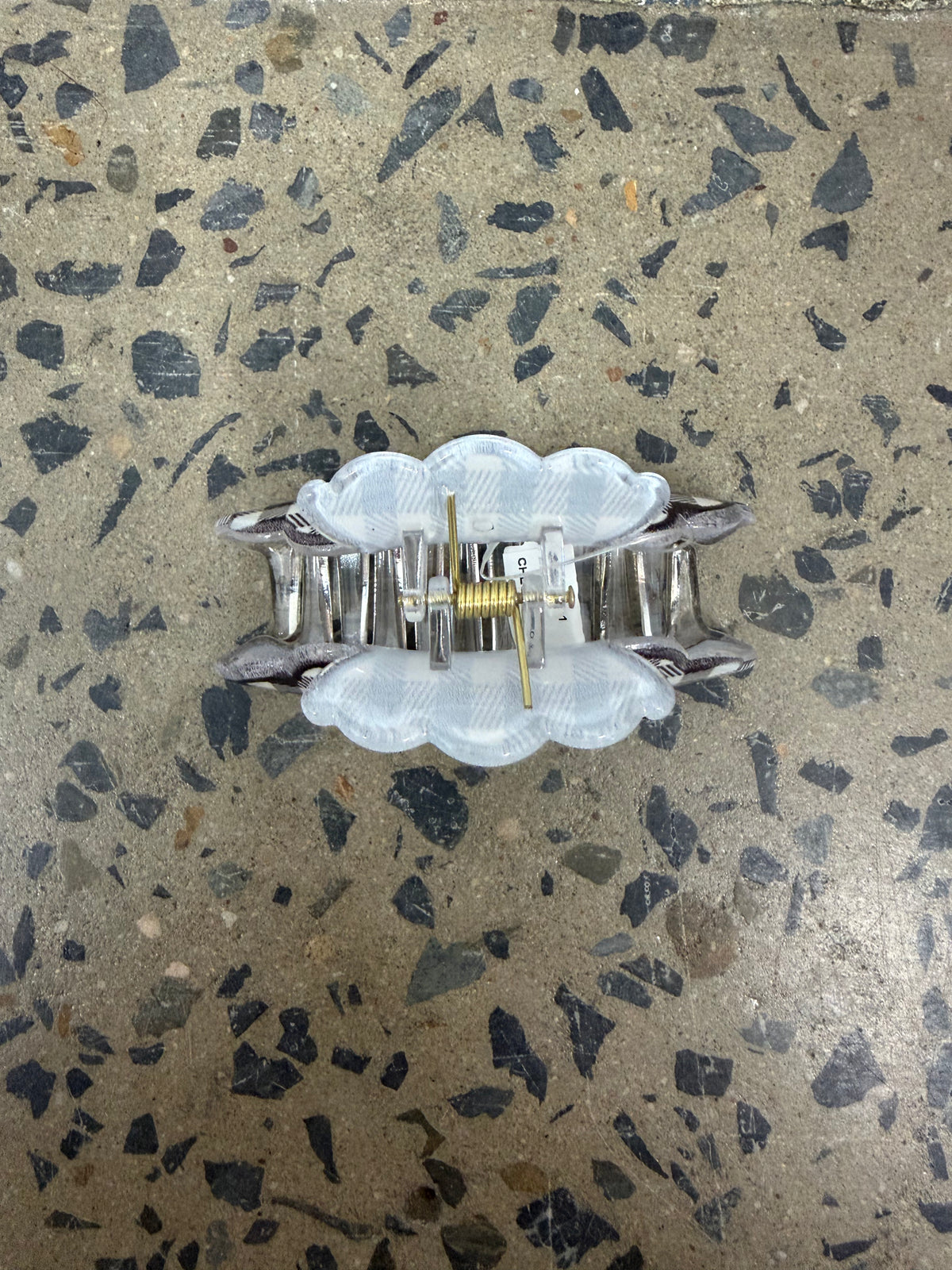 Gingham Claw Clip - Black