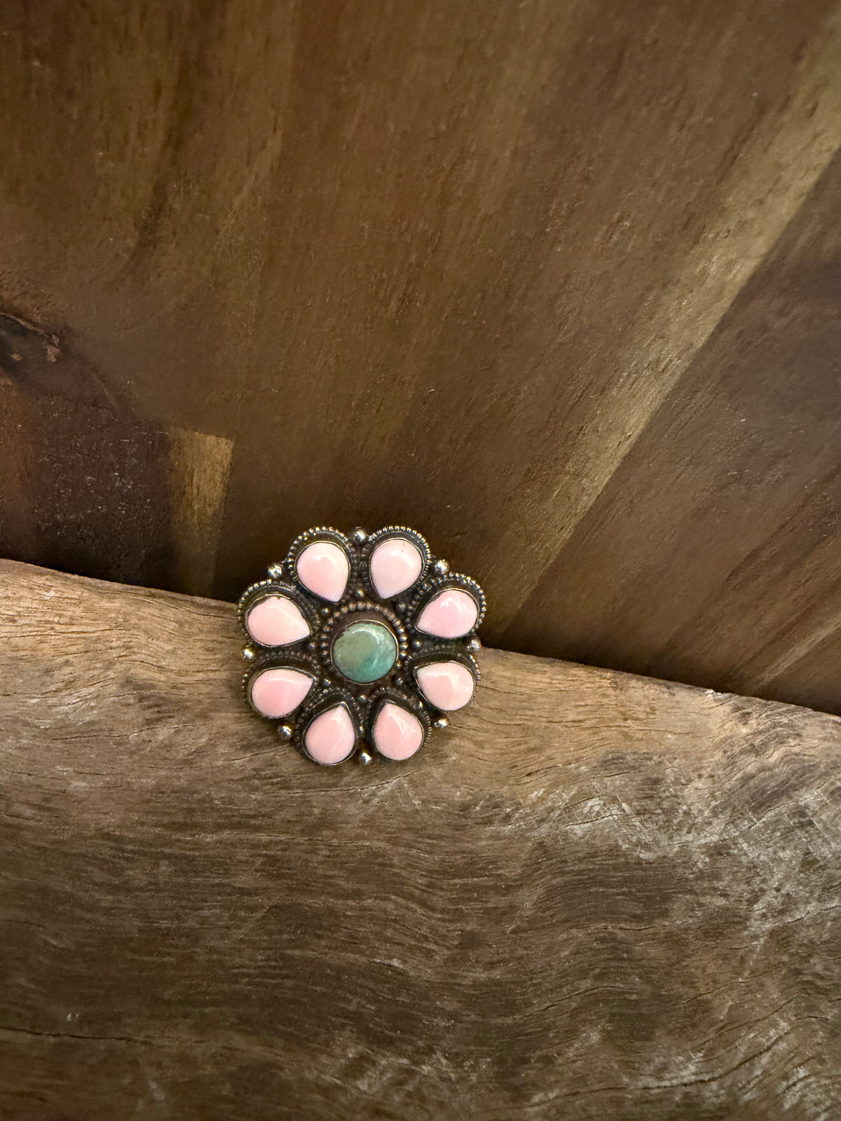 Wild Rag Slide - Pink & Green Tear Drop Turquoise Cluster