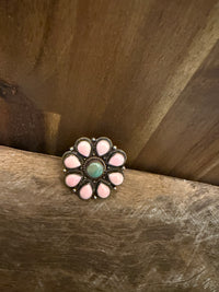 Wild Rag Slide - Pink & Green Tear Drop Turquoise Cluster