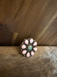 Wild Rag Slide - Pink & Green Tear Drop Turquoise Cluster