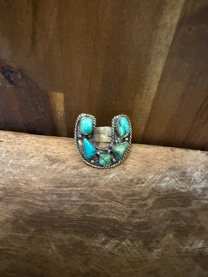 Wild Rag Slide - Horse Shoe Turquoise Cluster