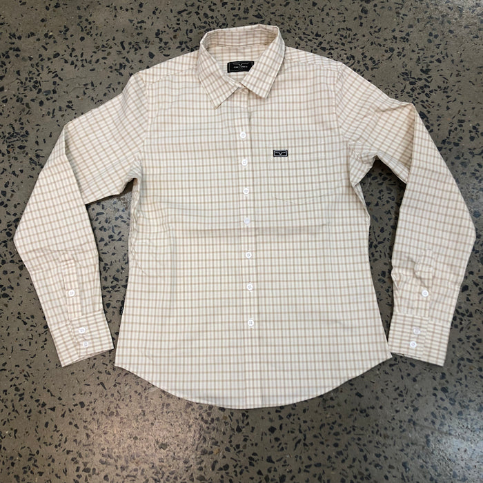 Kimes Ranch Long Sleeved Shirt - Tucco Mini Check Khaki