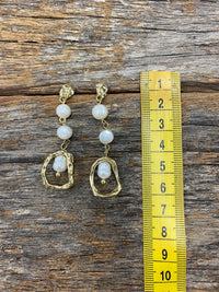 Katrina Earrings - Freshwater Pearls & Gold