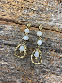 Katrina Earrings - Freshwater Pearls & Gold