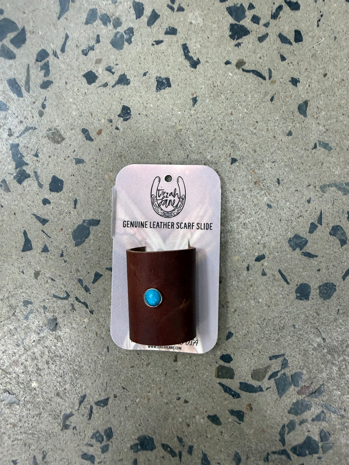 Wild Rag Slide - Genuine Leather with Turquoise Accent