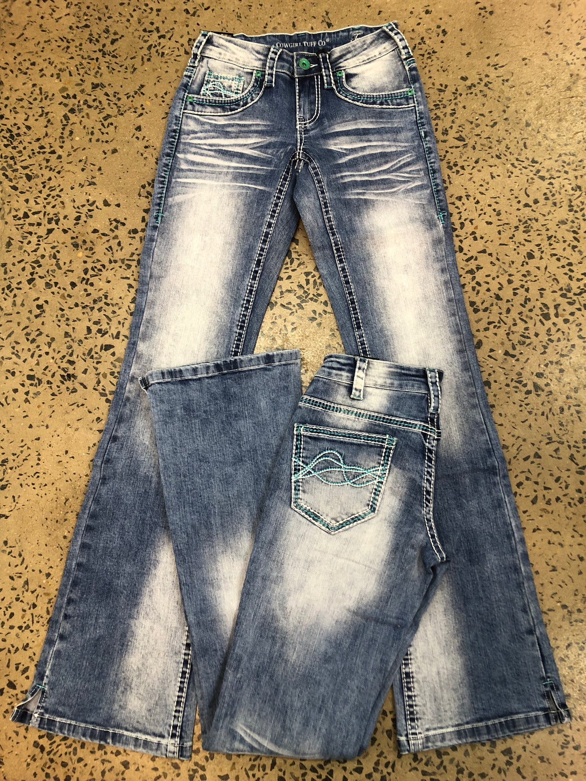 Cowgirl Tuff Jeans - DFMI Turquoise