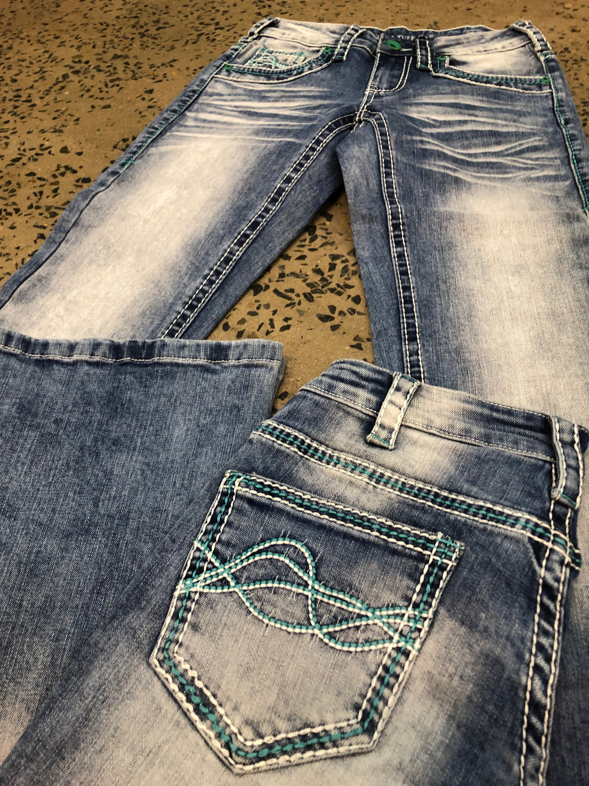Cowgirl Tuff Jeans - DFMI Turquoise