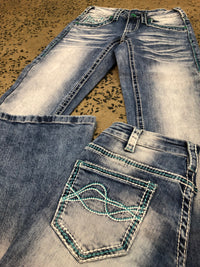 Cowgirl Tuff Jeans - DFMI Turquoise