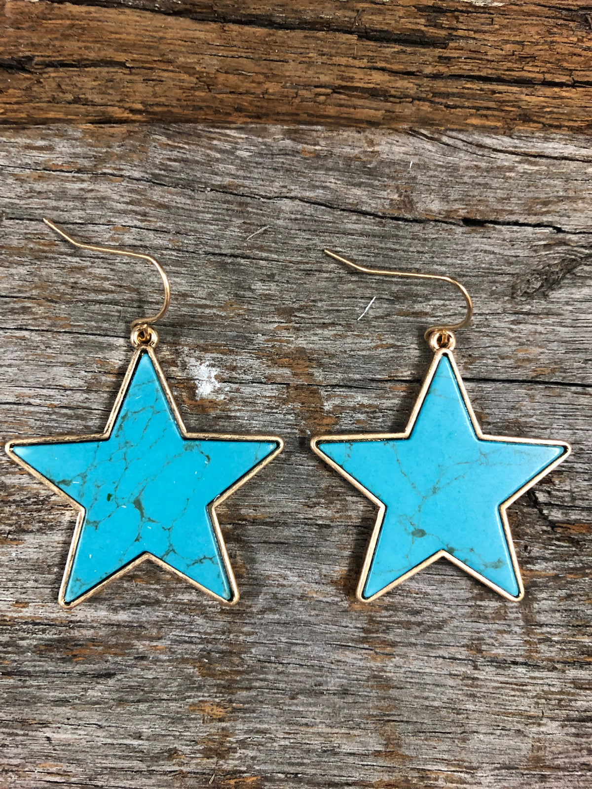 Western Earrings - Turquoise Star