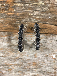 Western Earrings - Black Stone Hoop