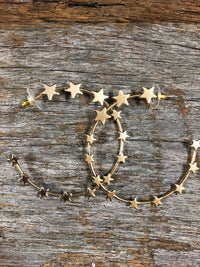 Western Earrings - Gold Star Hoop