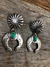 Western Earrings - Turquoise Horseshoe