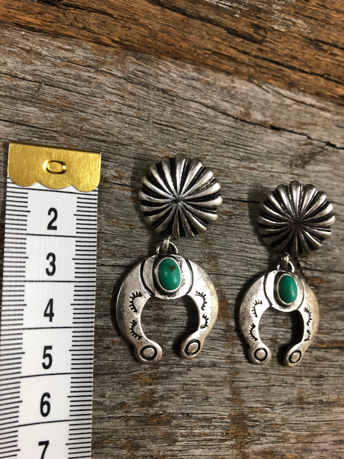 Western Earrings - Turquoise Horseshoe