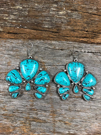 Western Earrings - Turquoise Stone Arch