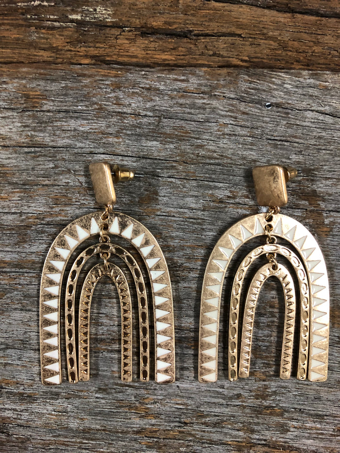 Western Earrings - Ivory Arch Large