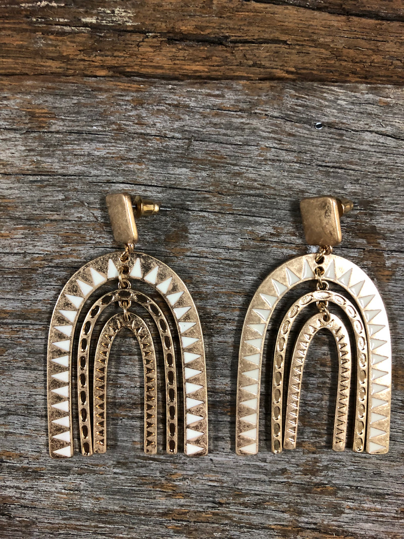 Western Earrings - Ivory Arch Large