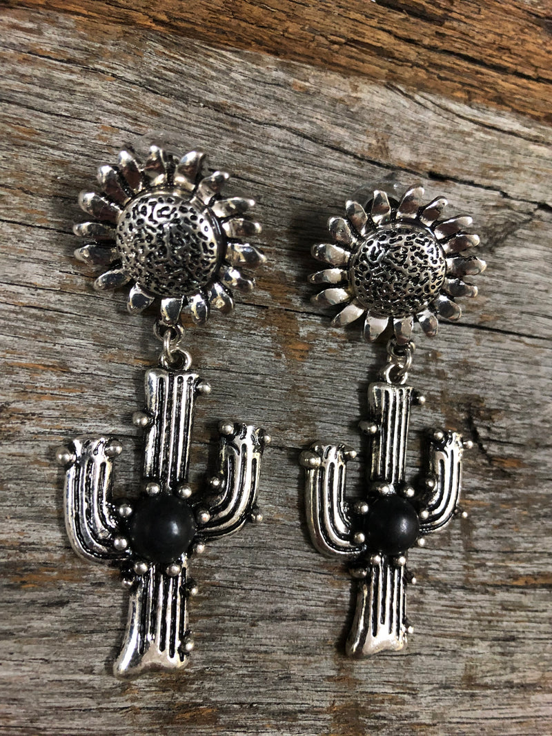Western Earrings - Sunflower/ Cactus