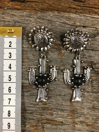 Western Earrings - Sunflower/ Cactus