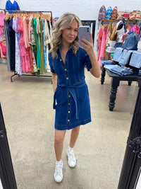 Alba Mini Dress - Dark Denim
