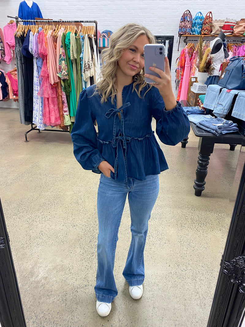 Alyssa Top - Dark Wash Denim