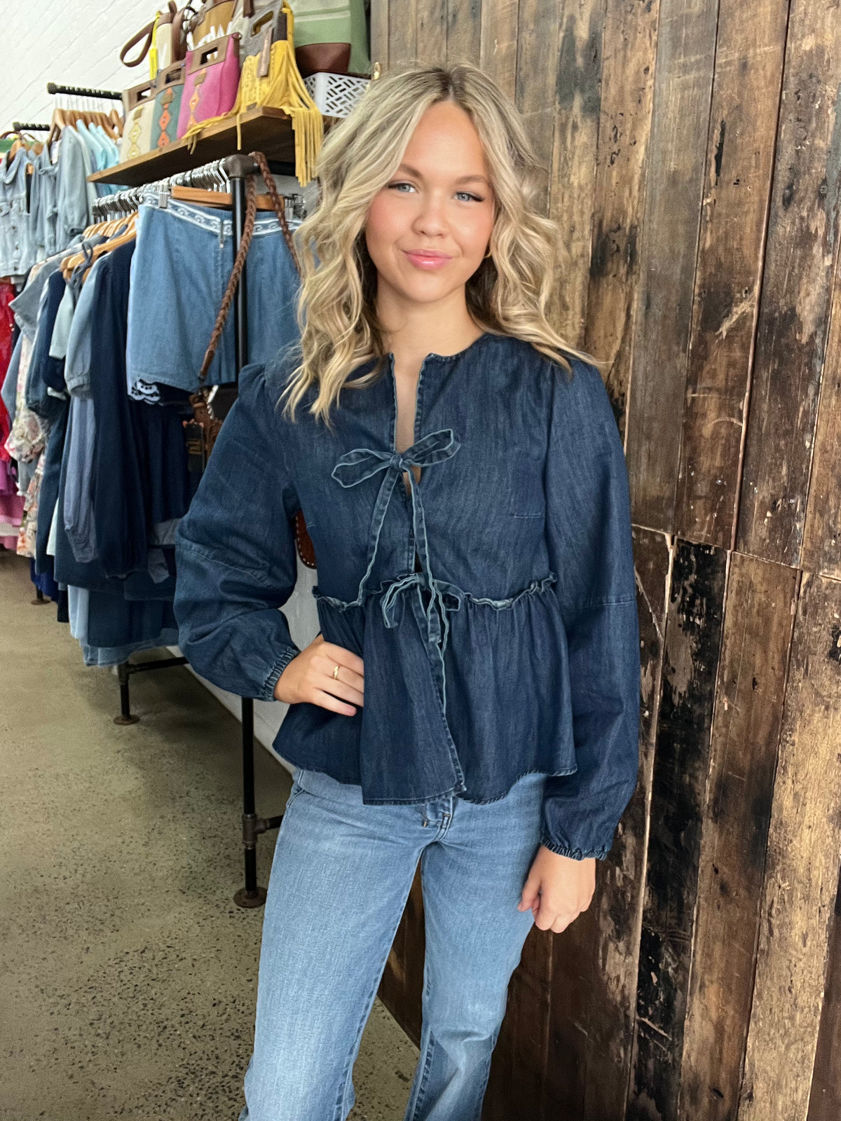 Alyssa Top - Dark Wash Denim