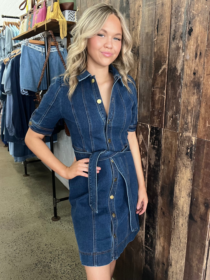 Alba Mini Dress - Dark Denim