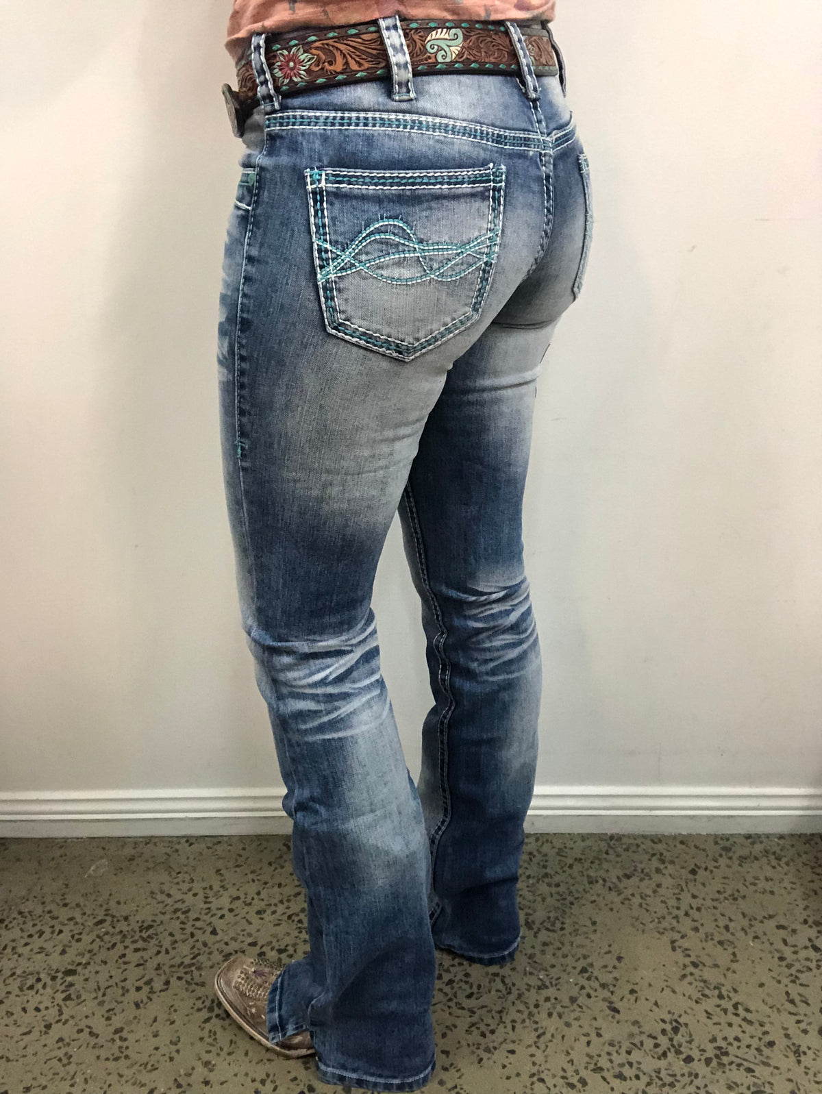Cowgirl Tuff Jeans - DFMI Turquoise