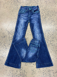 Girl's Cowgirl Tuff Jeans - Turquoise Hurricane Trouser