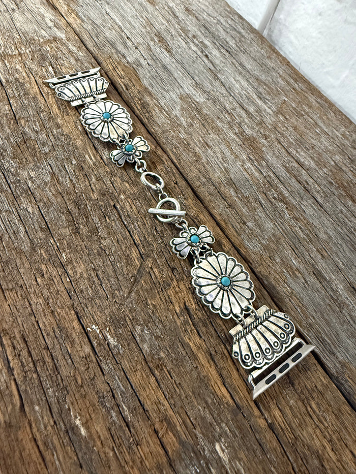 Silver Turquoise Apple Watch Band - Penny