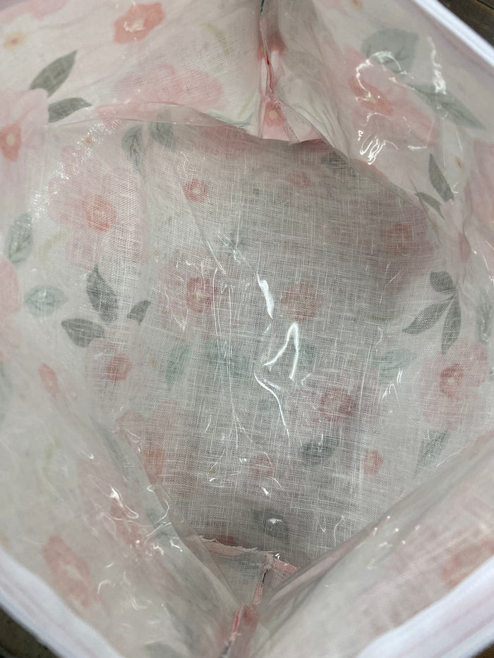 Linen Cosmetic Bag Large - Meadow Blush