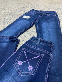 Cowgirl Tuff Jeans - Purple Arrows