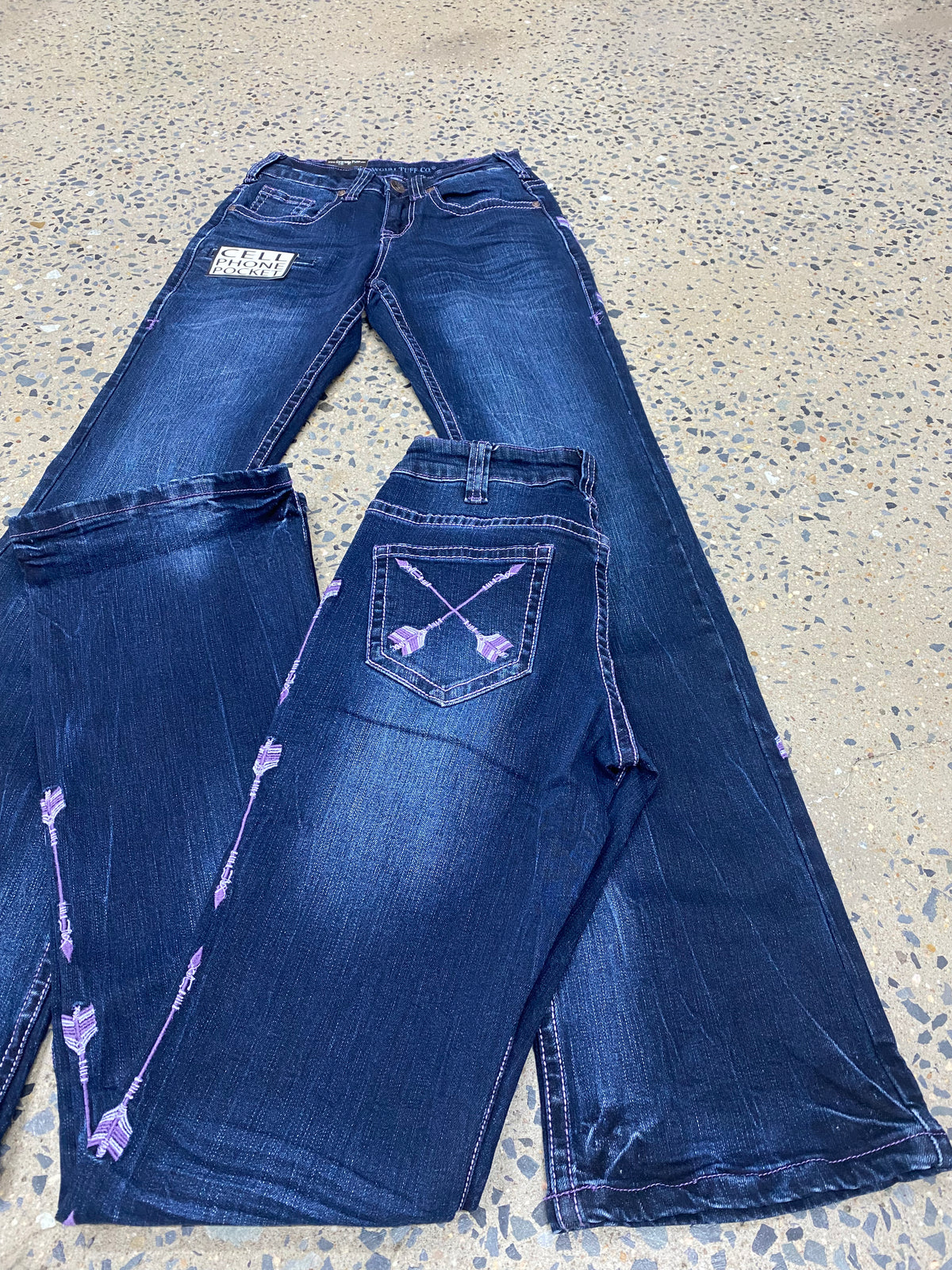 Cowgirl Tuff Jeans - Purple Arrows