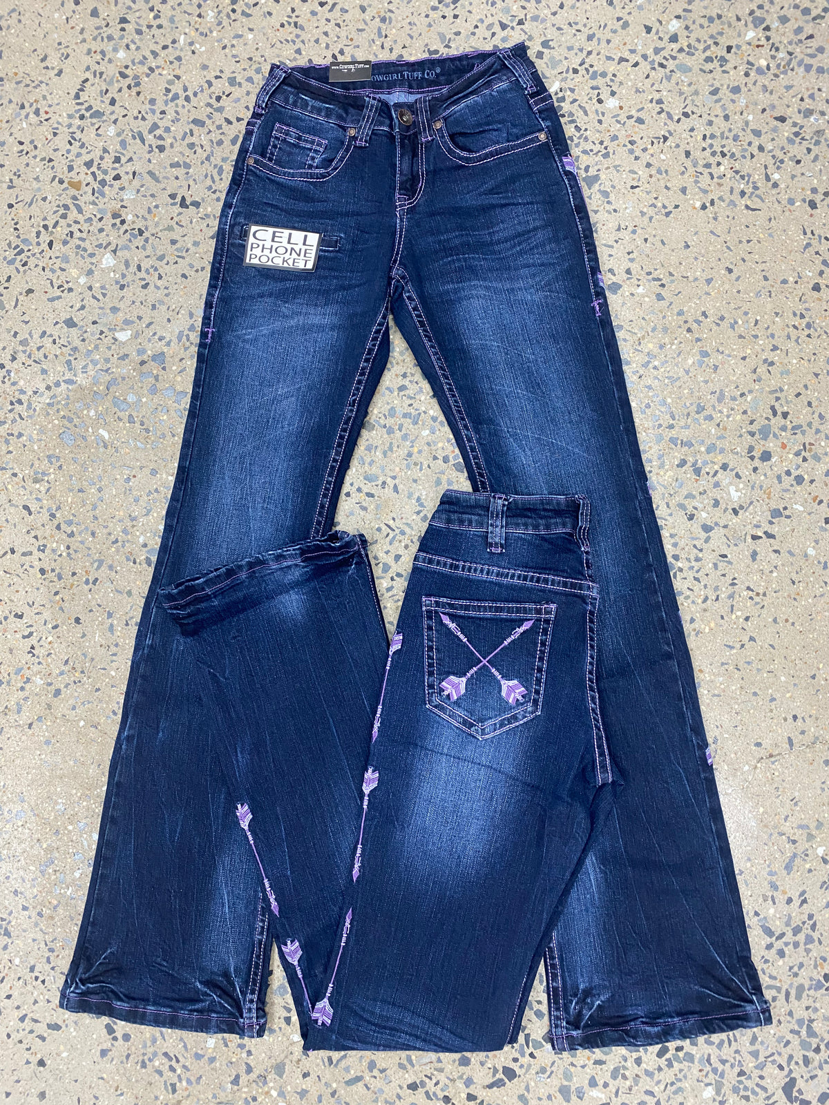 Cowgirl Tuff Jeans - Purple Arrows