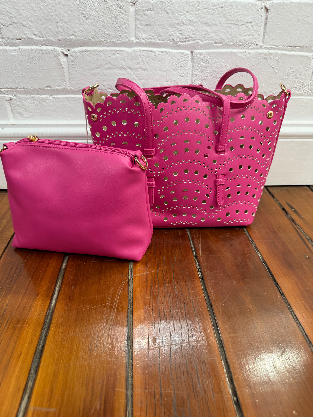 Portofino Tote Set - Hot Pink