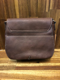 Justin Handbag - Tan With Brown Yoke