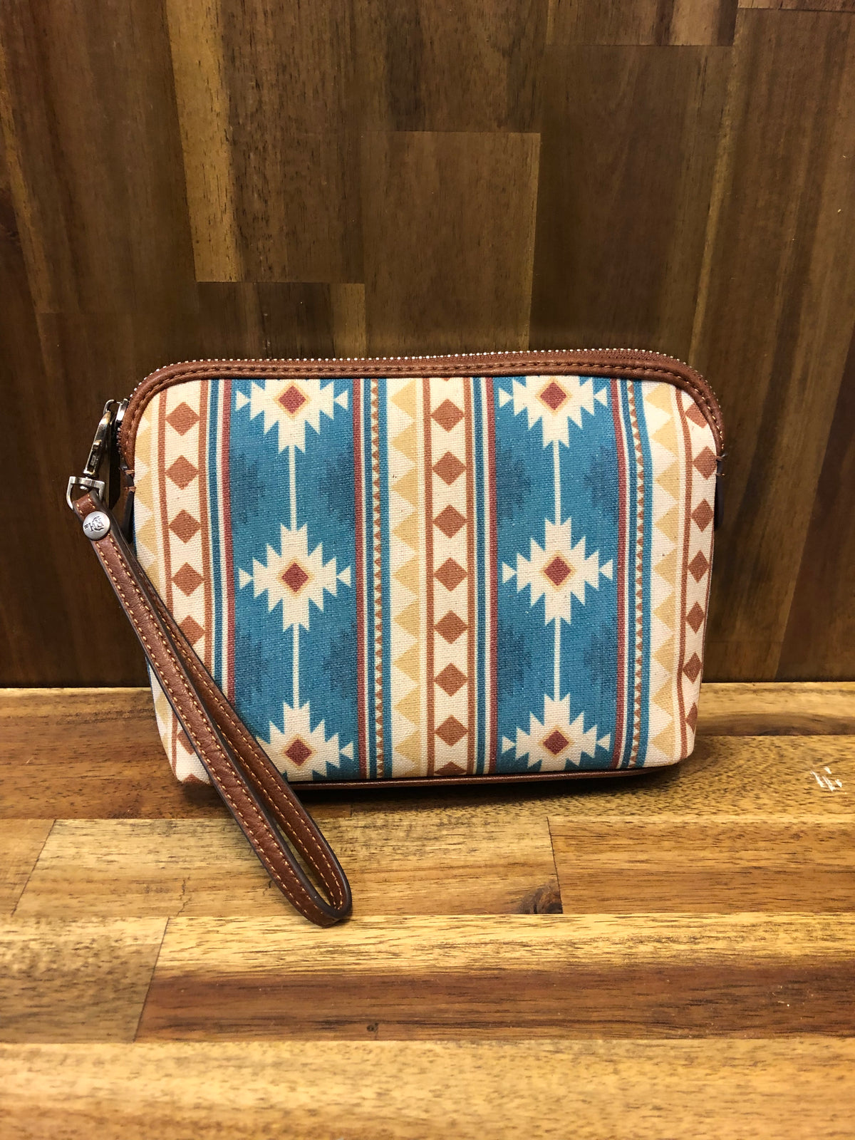 Red Dirt Hat Co Cosmetic Pouch - Blue Southwestern