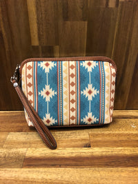 Red Dirt Hat Co Cosmetic Pouch - Blue Southwestern