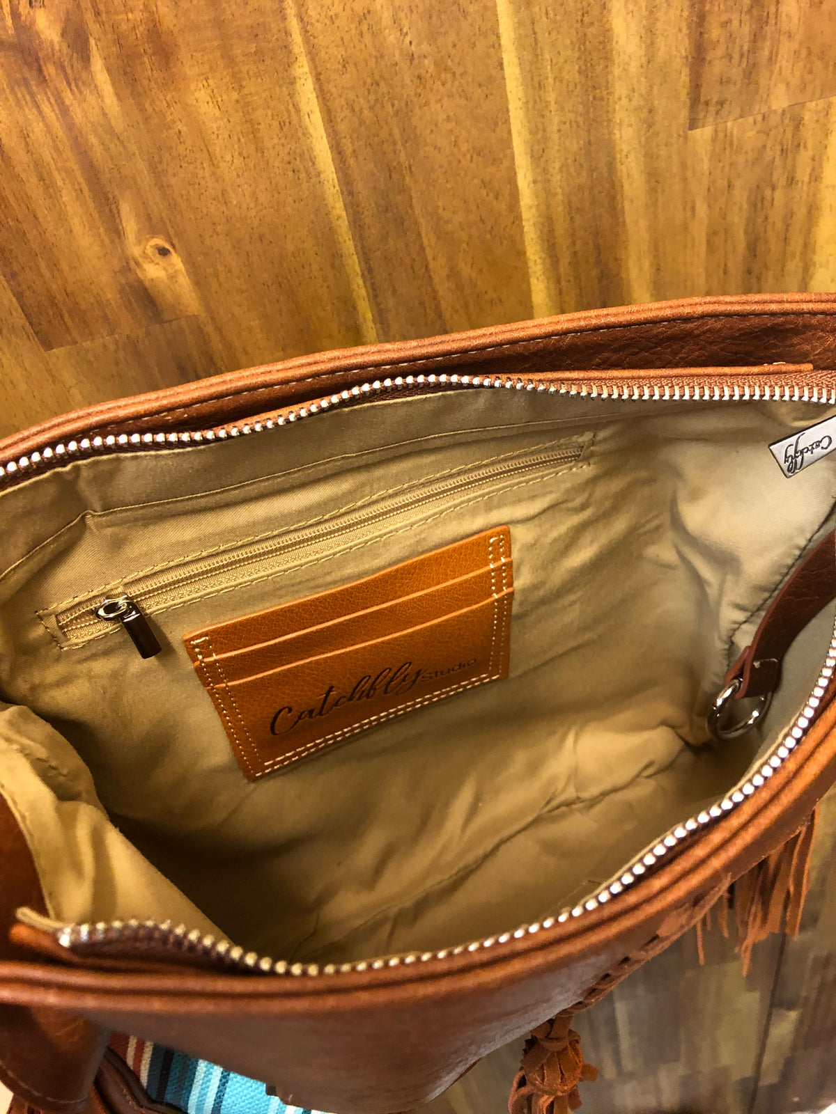 Catchfly Crossbody - Tan With Stripes