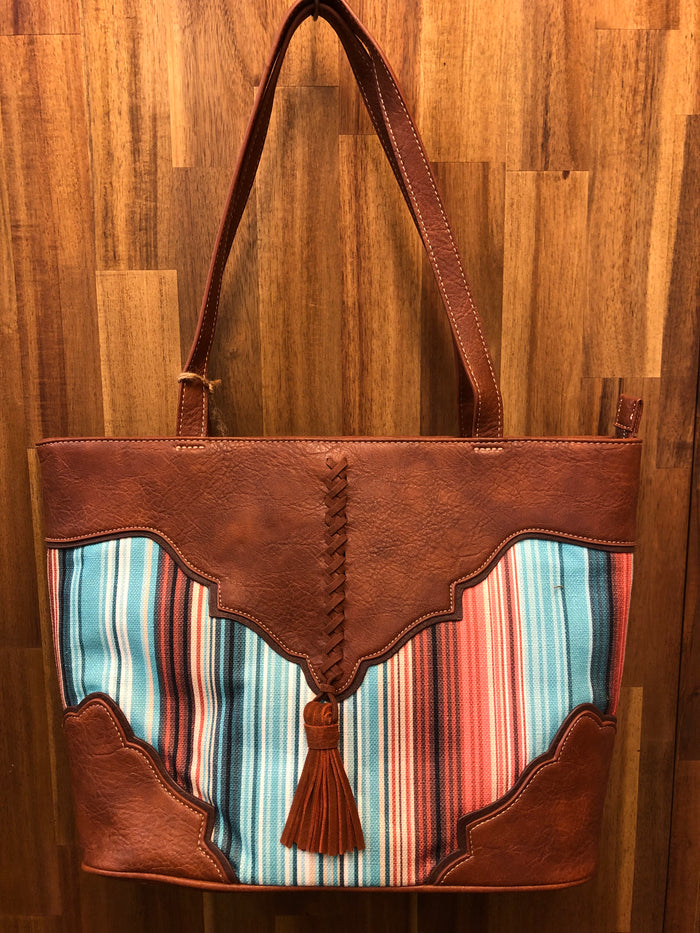 Catchfly Tote - Tan With Stripes