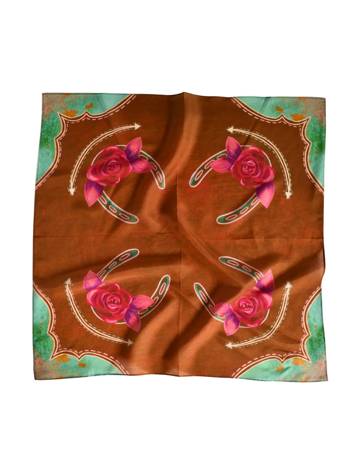 Western Wild Rag - Rodeo Rose In Copper