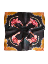Western Wild Rag - Rodeo Rose In Midnight