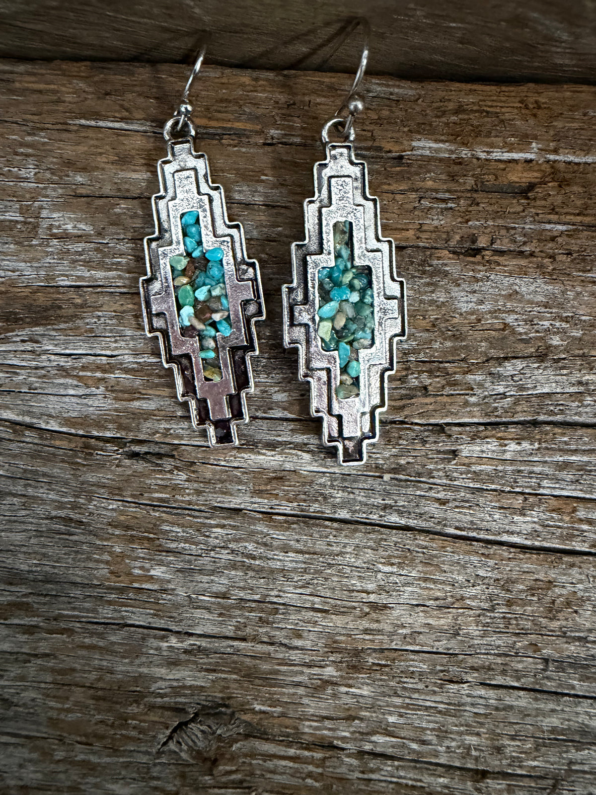 Western Earrings - Aztec Turqouise Stoned