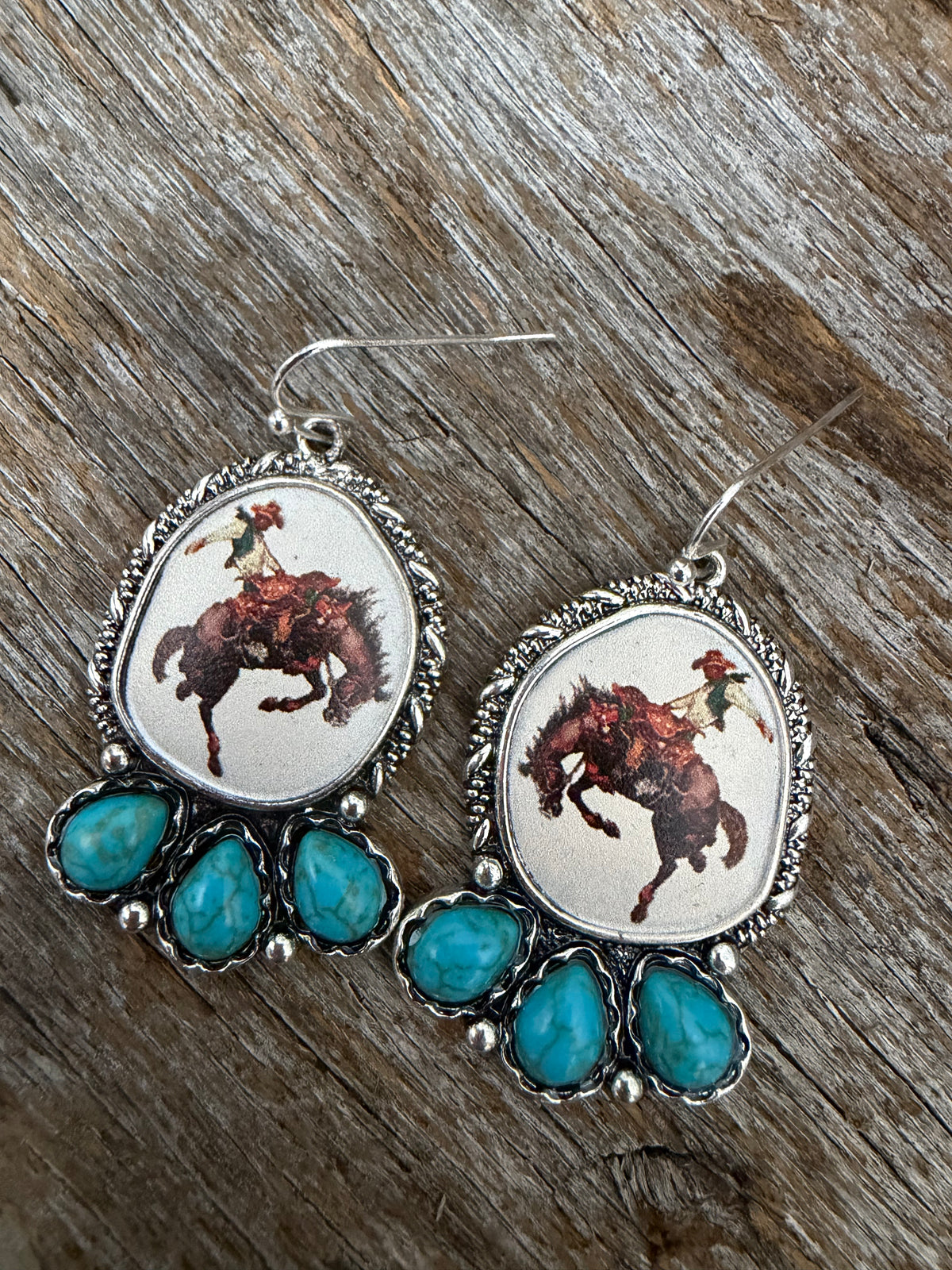 Western Earrings - Bucking Bronco