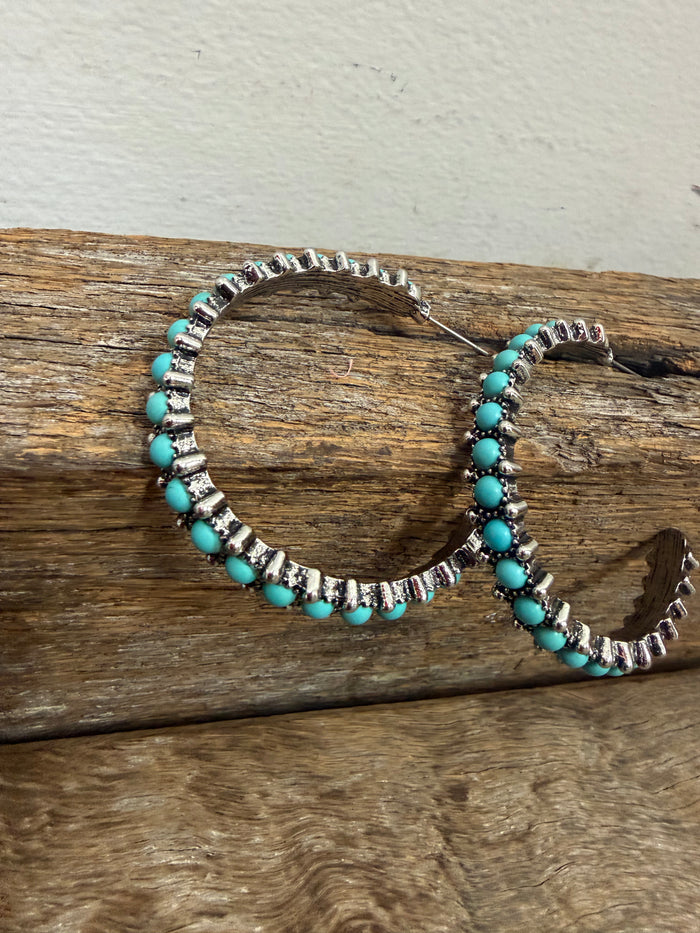 Ella - Turqouise Large Hoop