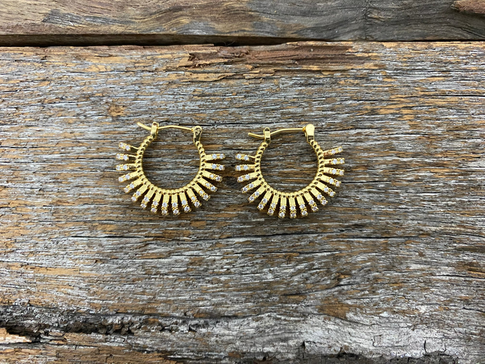 Earrings - Crystal Fringe Hoop Earrings