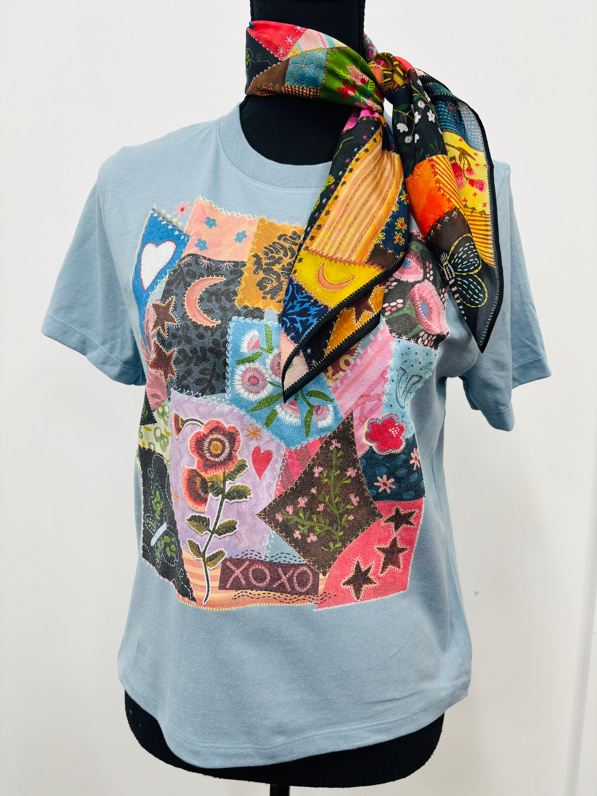 Western Tee - Quilted Velvet (Vintage Denim)